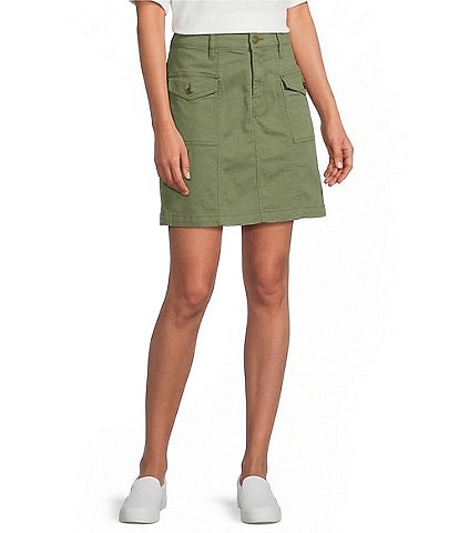Code Bleu Stretch Denim Mid Rise Utility Skort