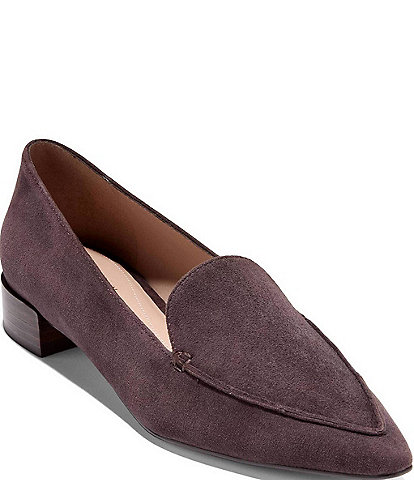 Cole Haan Beatrice Suede Pointed Toe Loafers