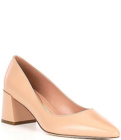 Cole Haan Cassandra Leather Block Heel Pumps