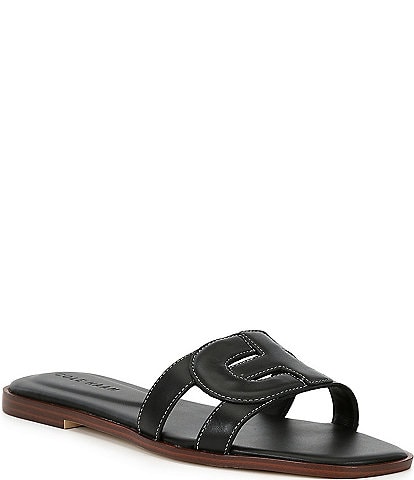 Cole Haan Chrissee Leather Logo Sandals