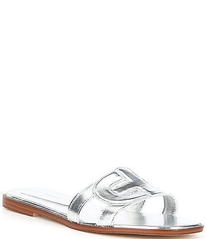 Cole Haan Chrissee Leather Logo Sandals