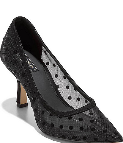 Cole Haan Hansell Mesh Polka Dot Pointed Toe Pumps