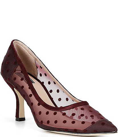 Cole Haan Hansell Mesh Polka Dot Pointed Toe Pumps
