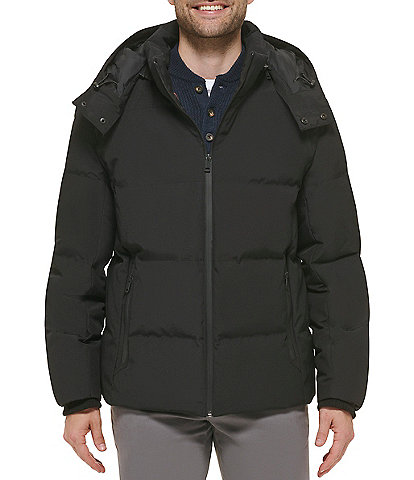 Cole Haan Hooded Down Zip Front Puffer  Jacket