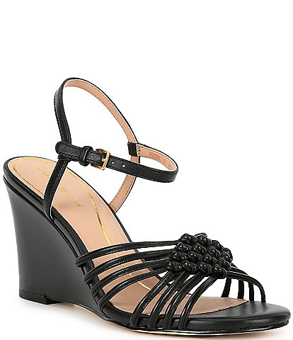 Cole Haan Jitney Leather Knot Wedge Sandals