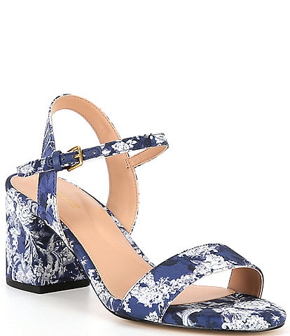 Cole Haan Josie Fabric Floral Ankle Strap Sandals
