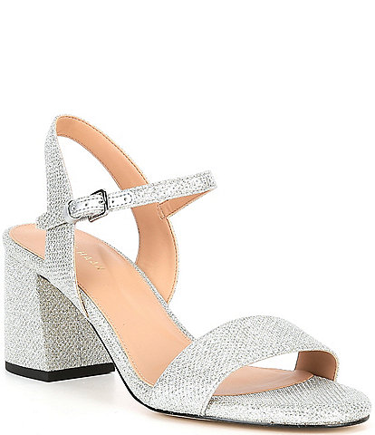 Cole Haan Josie Glitter Fabric Block Heel Dress Sandals