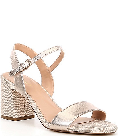 Cole Haan Josie Metallic Leather Block Heel Dress Sandals