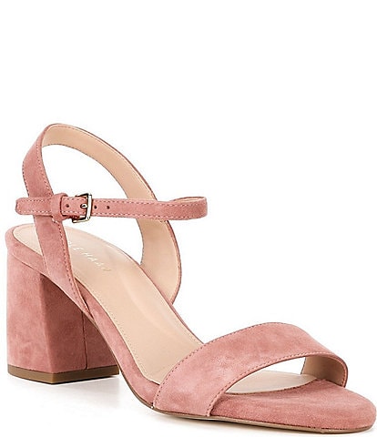 Cole Haan Josie Suede Ankle Strap Block Heel Sandals