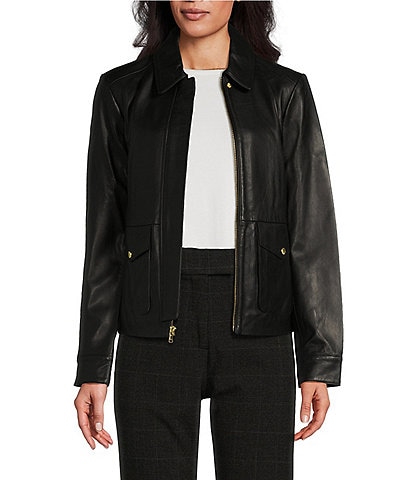 leather jacket Dillard s