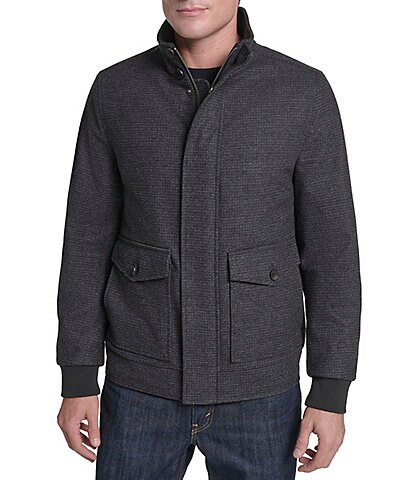 Cole Haan Long Sleeve Wool Blend Bomber Jacket