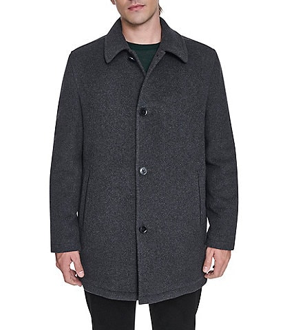 Cole Haan Wool Blend Collared Plush Car Coat