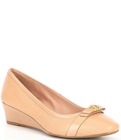 Cole Haan Malta Leather Bow Wedges