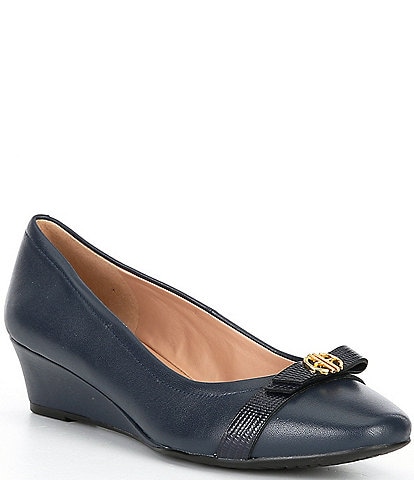 Cole Haan Malta Leather Bow Wedges