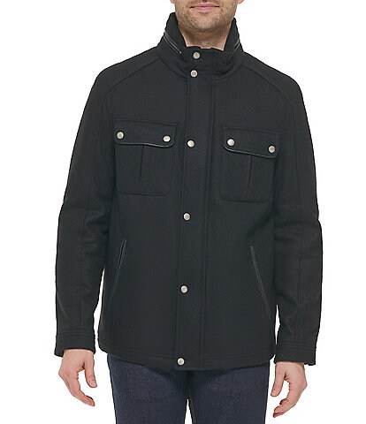 Cole Haan Melton Wool Blend Trucker Jacket