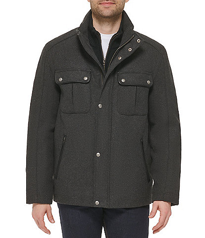 Cole Haan Melton Wool Blend Trucker Jacket