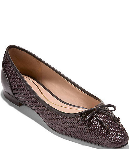 Cole Haan Paget Leather Woven Ballet Flats