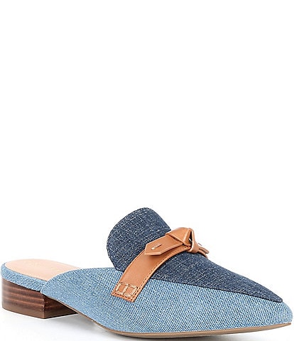 Cole Haan Piper Bow Denim Mules
