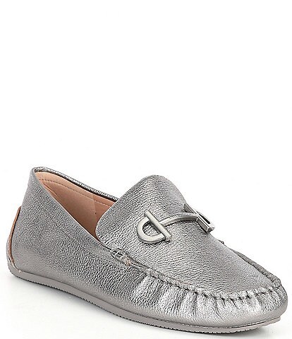 Cole Haan Tully Metallic Leather Bit Detail Drivers