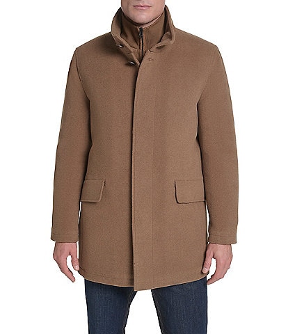 Cole Haan Wool-Blend Plush Car Coat