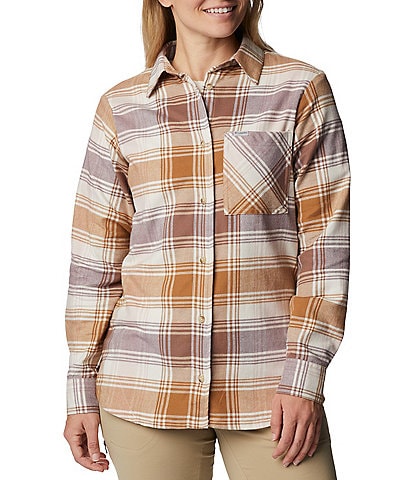 Columbia Calico Basin™ Plaid Print Long Sleeve Button Front Flannel Shirt