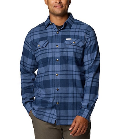 Columbia Flare Gun Stretch Flannel Long Sleeve Shadow Plaid Woven Shirt