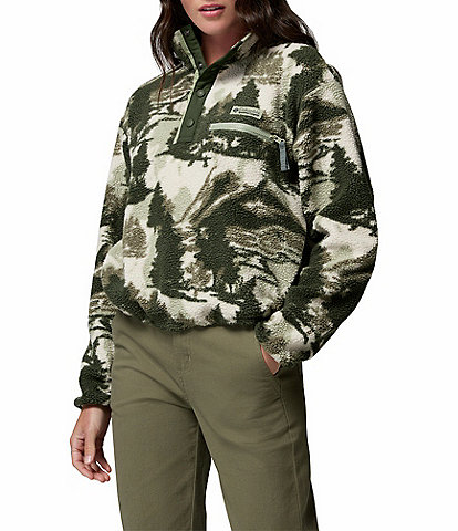 Columbia Helvetia II Sherpa Printed Stand Collar Cropped Half Snap Pullover