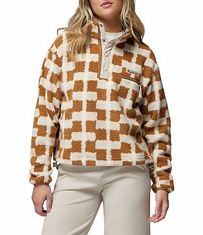 Columbia Helvetia II Sherpa Printed Stand Collar Cropped Half Snap Pullover