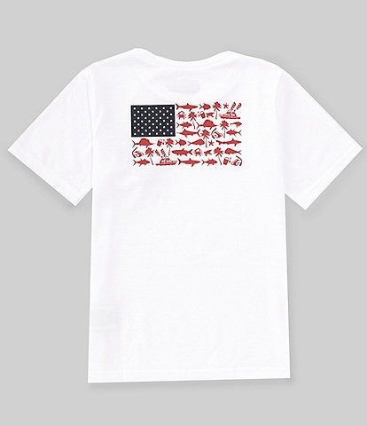 Columbia Little/Big Boys 4-18 Short Sleeve PFG™ Fish Flag Graphic T-Shirt