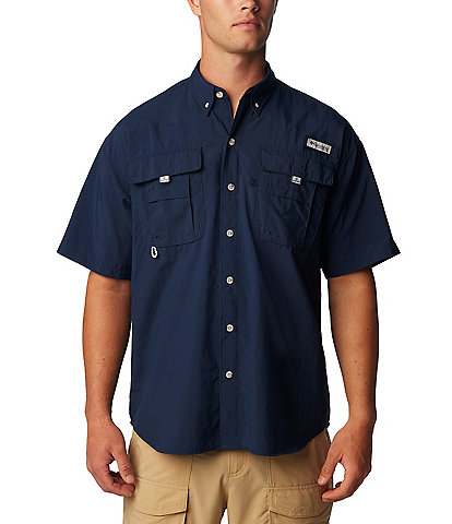 Columbia PFG Bahama II Relaxed Fit Solid Short Sleeve Woven Shirt