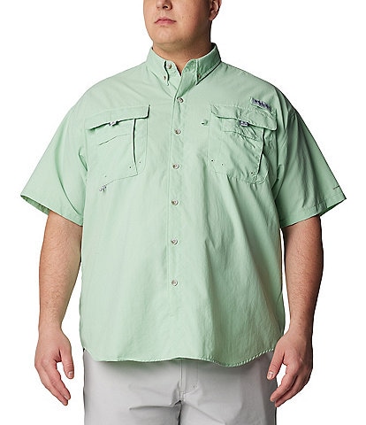 Columbia PFG Big & Tall Bahama II Solid Short-Sleeve Woven Shirt