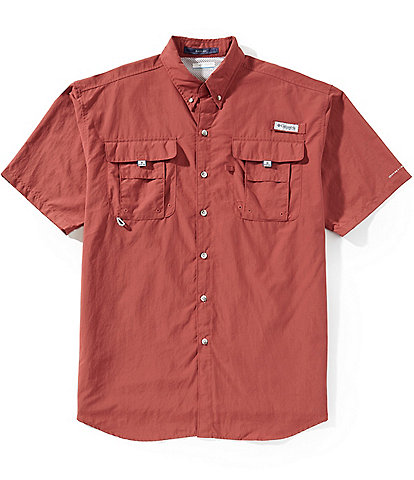 Columbia PFG Big & Tall Bahama II Solid Short-Sleeve Woven Shirt