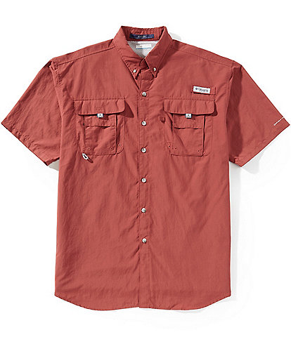Columbia PFG Big & Tall Bahama II Solid Short-Sleeve Woven Shirt