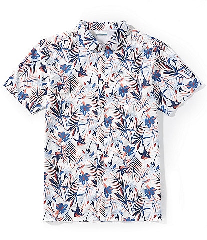 Columbia PFG Big & Tall Super Slack Tide Field Print Short Sleeve Woven Shirt