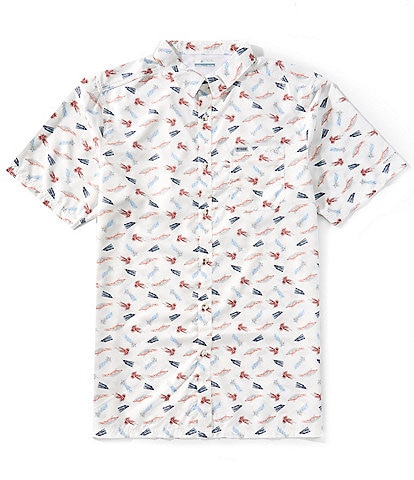 Columbia PFG Big & Tall Super Slack Tide Printed Short Sleeve Woven Shirt