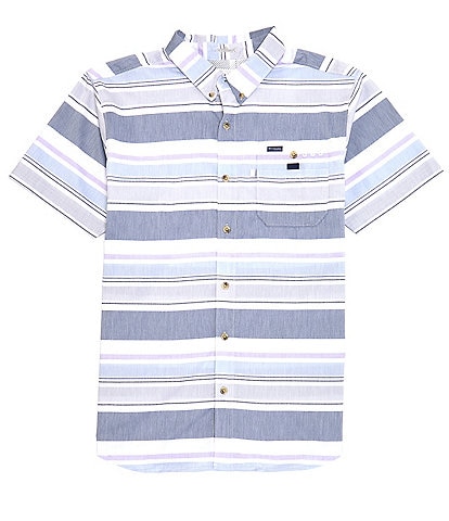Columbia PFG Super Bonefish Stripe Short Sleeve Woven Shirt