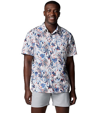 Columbia PFG Super Slack Tide Short-Sleeve Printed Woven Camp Shirt