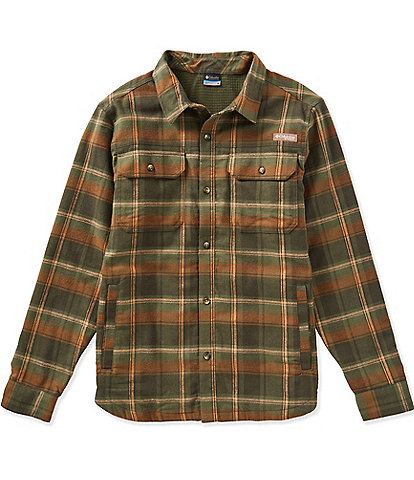Columbia Saddle Point Micro Fleece Lined Long Sleeve Woven Flannel Shirt