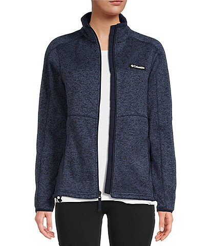 Columbia Sweater Weather™ Full Zip Front Fleece Stand Collar Long Sleeve Jacket