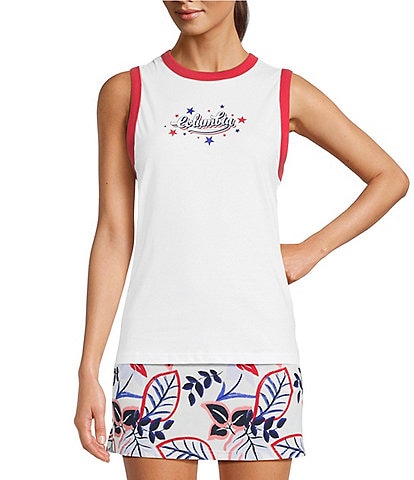 Columbia Women's Organic Cotton Blend Rolling Bend Graphic Ringer Rib Knit Tank