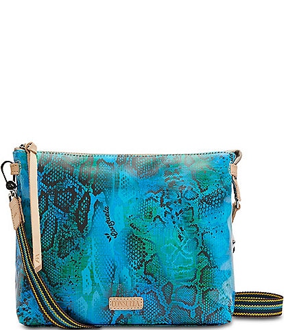 Consuela Cade Downtown Blue Snake Print Crossbody Bag