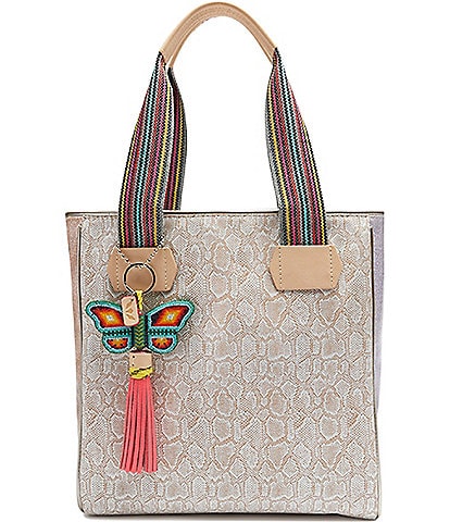 Consuela Clay Classic Embossed Snake Print Tote Bag