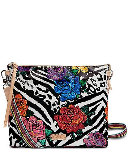 Consuela Floral and Zebra Print Carla Downtown Crossbody Bag