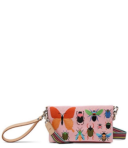 Consuela Jilly Uptown Embroidered Insect Glitter Crossbody Bag