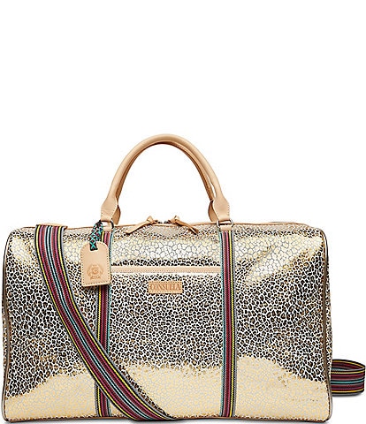 Consuela Metallic Gold Jag Print Kit Weekender Duffle Bag