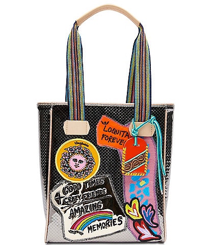 Consuela Kyle Chica Metallic Embroidered Patches Tote Bag
