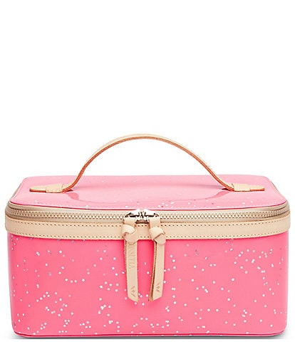 Consuela Shine Neon Pink Patent Star Glitter Large Train Case