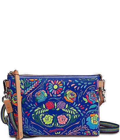 Consuela Mango Midtown Blue Bright Floral Detailed Crossbody Bag