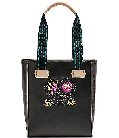 Consuela Marta Chica Floral Heart Embroidered Tote Bag