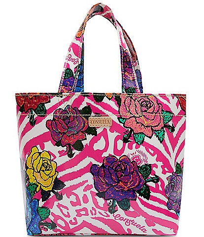 Consuela Pink Zebra and Floral Print Frutti Grab-n-Go Mini Tote Bag